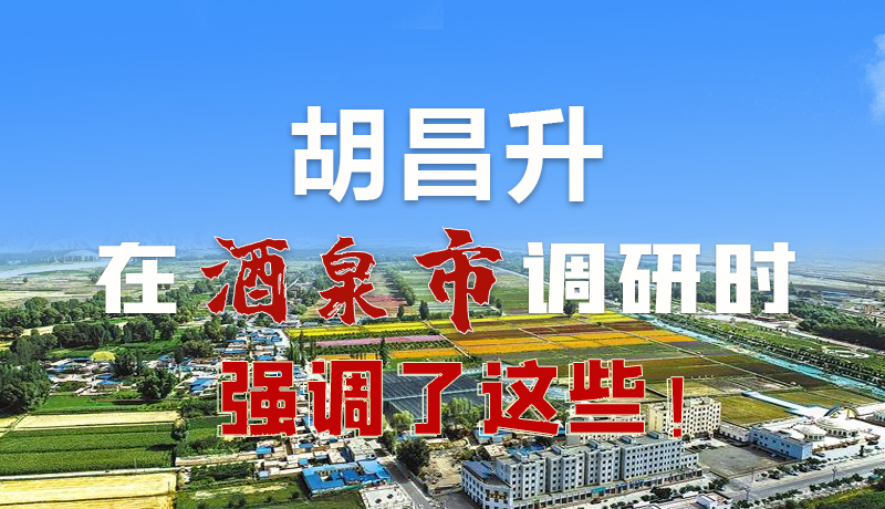 圖解|胡昌升在酒泉市調(diào)研時(shí)強(qiáng)調(diào)了這些！