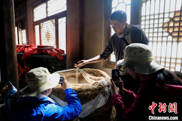 圖為青稞酒文化展示。　薛蒂 攝