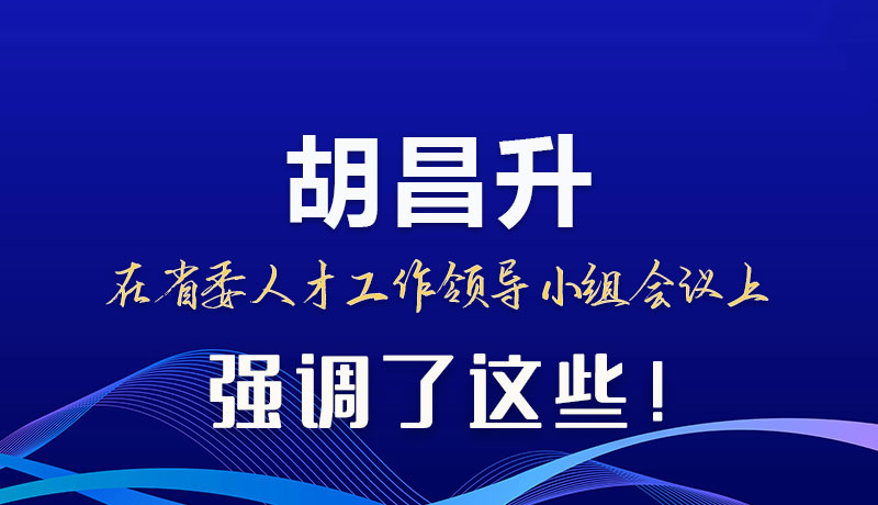 圖解|胡昌升在省委人才工作領導小組會議上強調了這些！